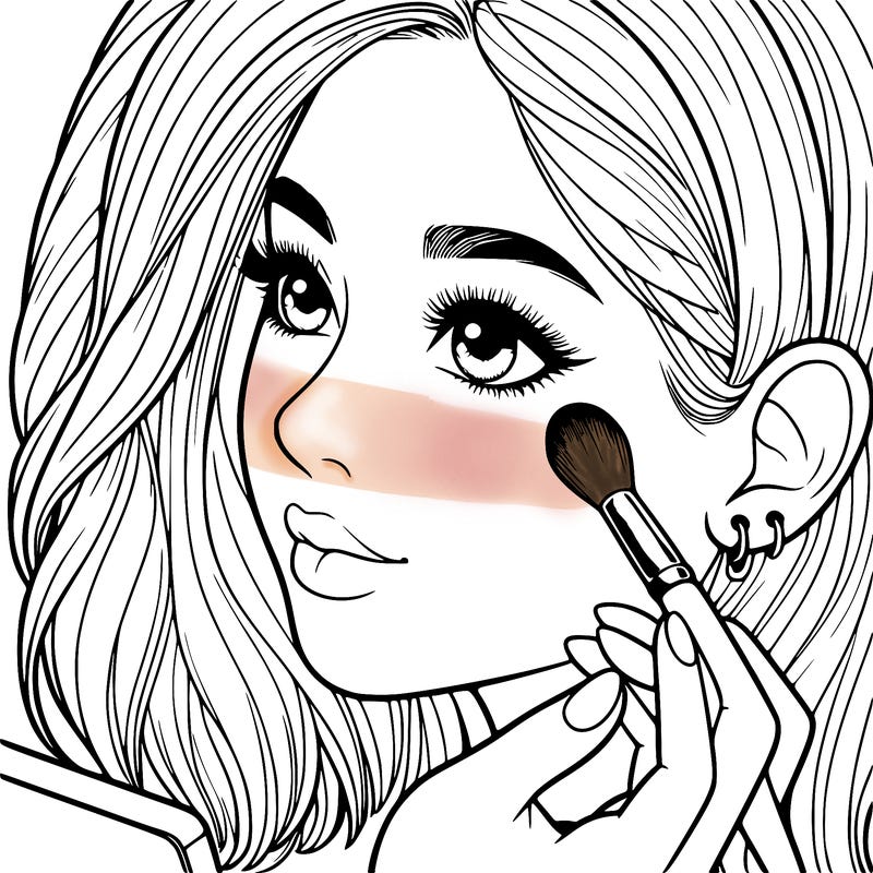 a realistic girl doing her makeup