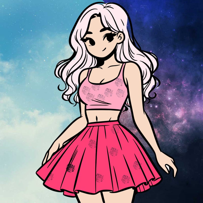 woman in a skirt and crop top