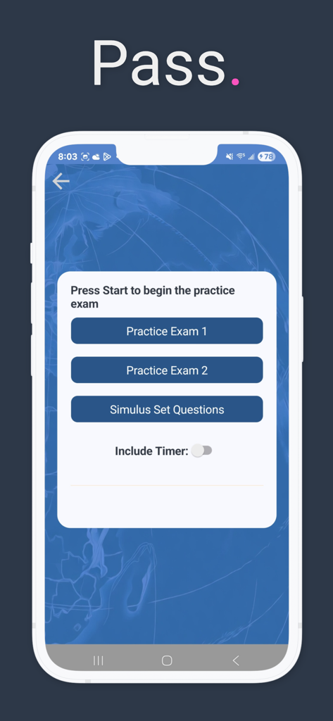 iScore5 AP Human Geography - Practice exam selection menu in the iScore5 AP Human Geography app