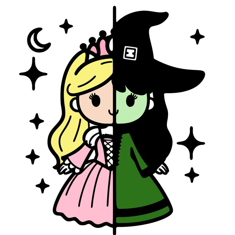 split princess and witch