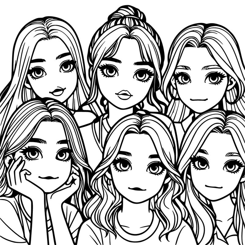 a group of girls realistic