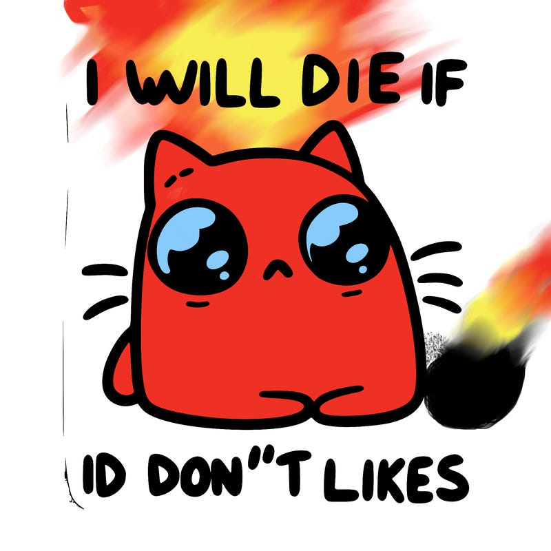 a cat that will die if we don’t get 10 likes