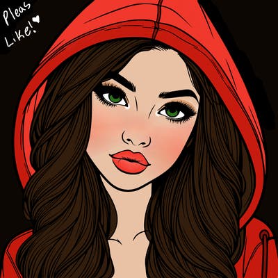 realistic beautiful girl with a hood on