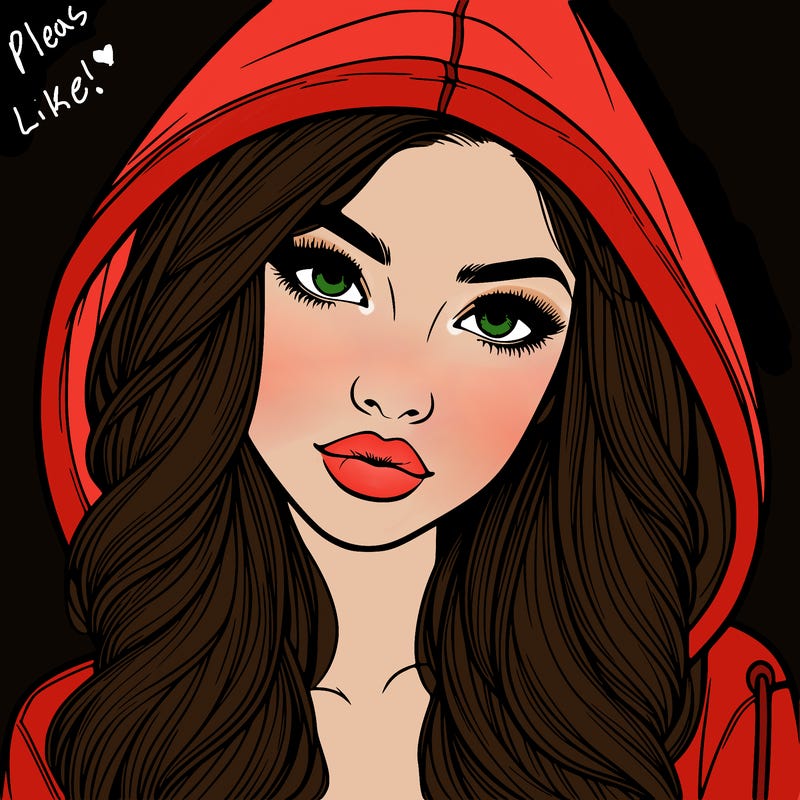 realistic beautiful girl with a hood on