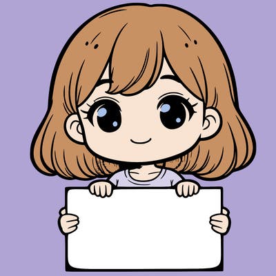 girl holding blank sign