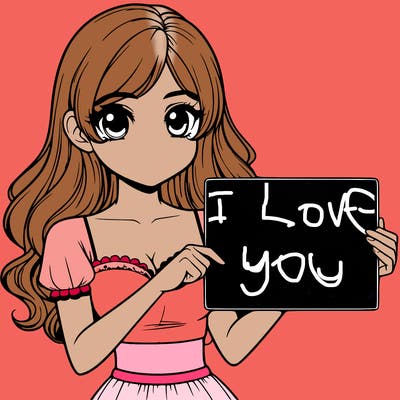 realistic pretty girl holding blank sign