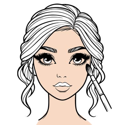 realistic person with makeup