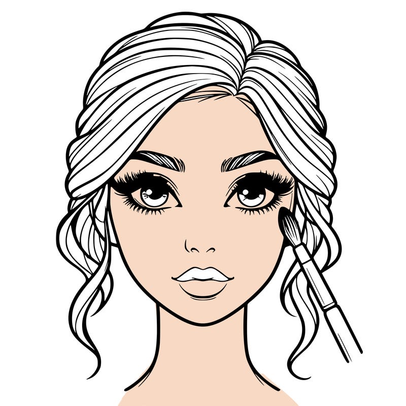 realistic person with makeup