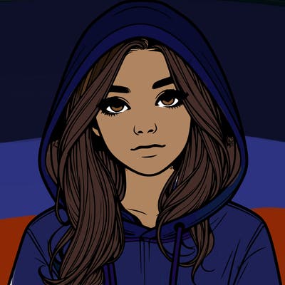 realistic girl with a hoodie