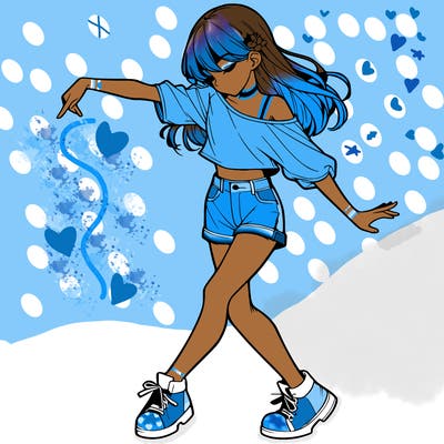 realistic girl danceing