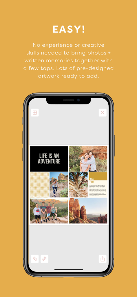 Project Life - Schermata dell'app Project Life che mostra un collage di foto facile con grafica preimpostata