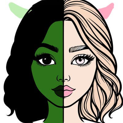 realistic girl split half