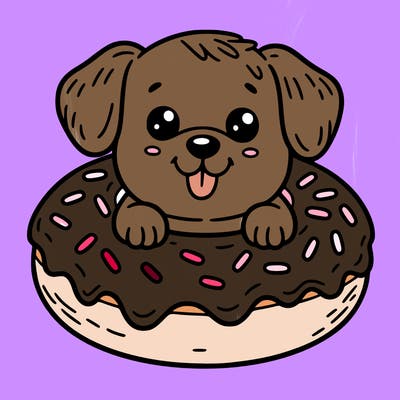 dog in a donut
