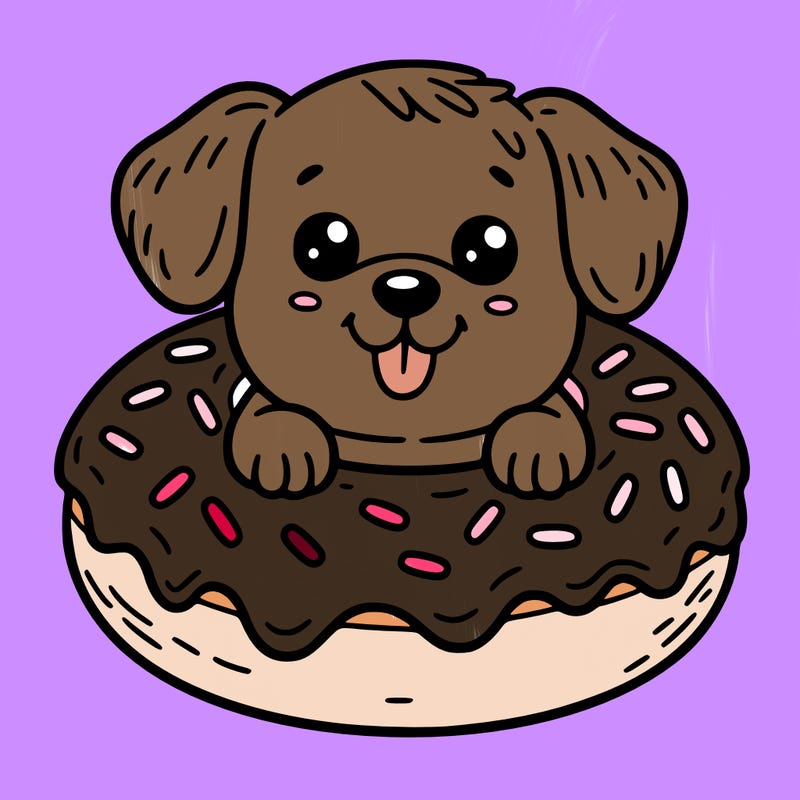 dog in a donut