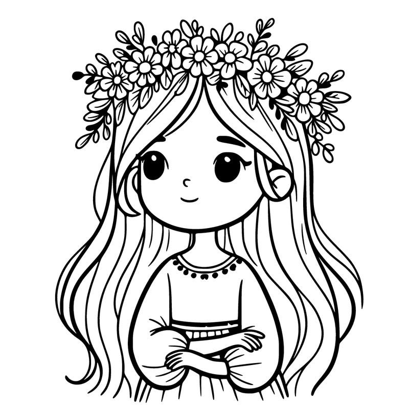 girl with flowers crown