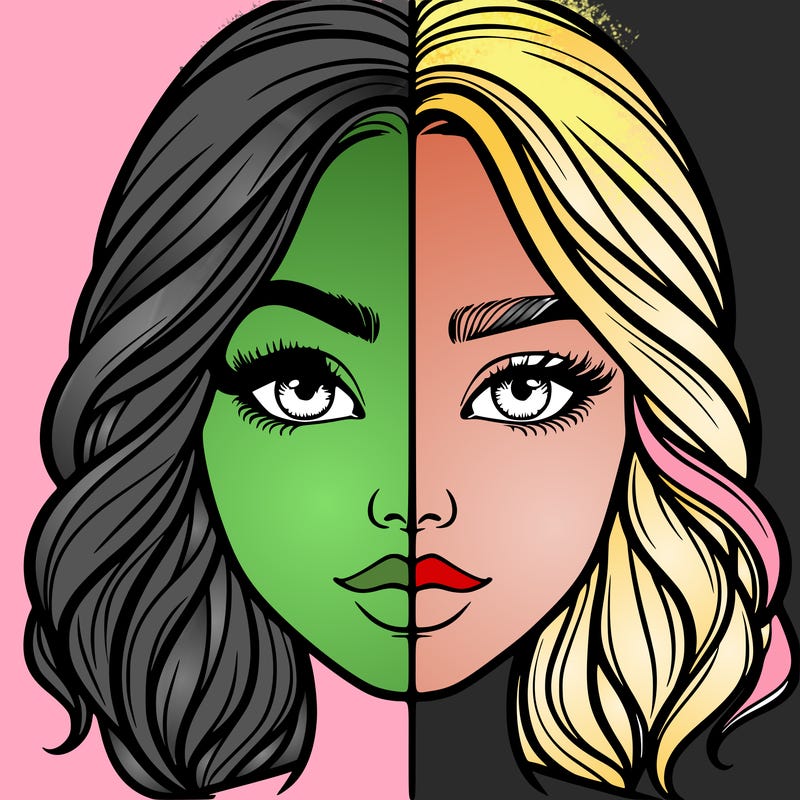 realistic girl split half