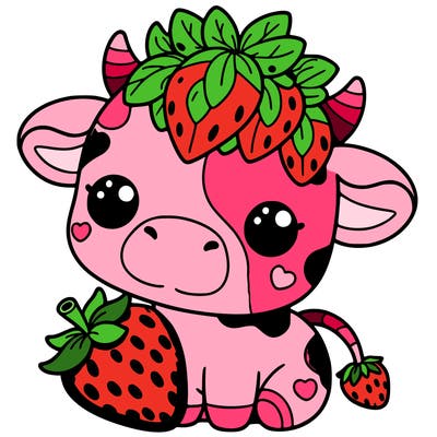 cute strawberry cow