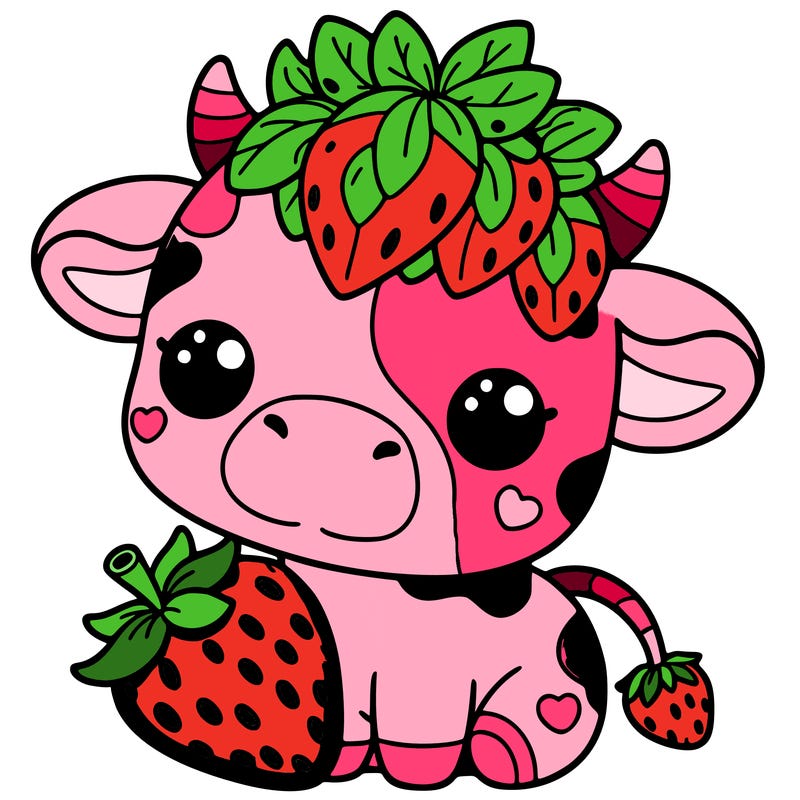 cute strawberry cow