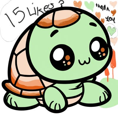 cute little animated turtle