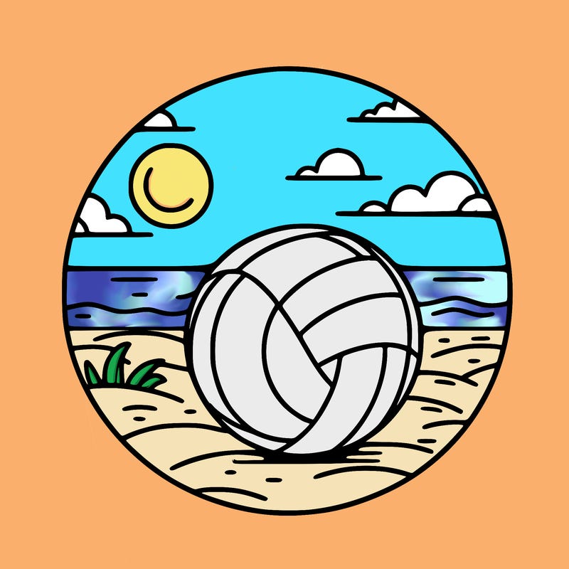 volleyball on a beach
