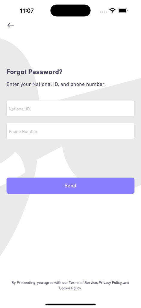 몰-마웨드 앱 비밀번호 복구 화면