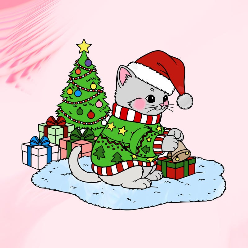 christmas kitty baby cute