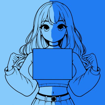 girl holding a blank sign in a long sleeve crop top