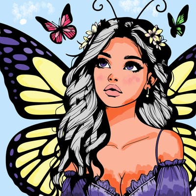 butterfly fairy realistic girl