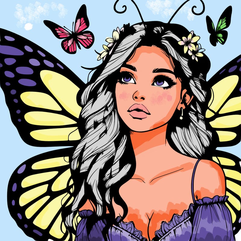 butterfly fairy realistic girl