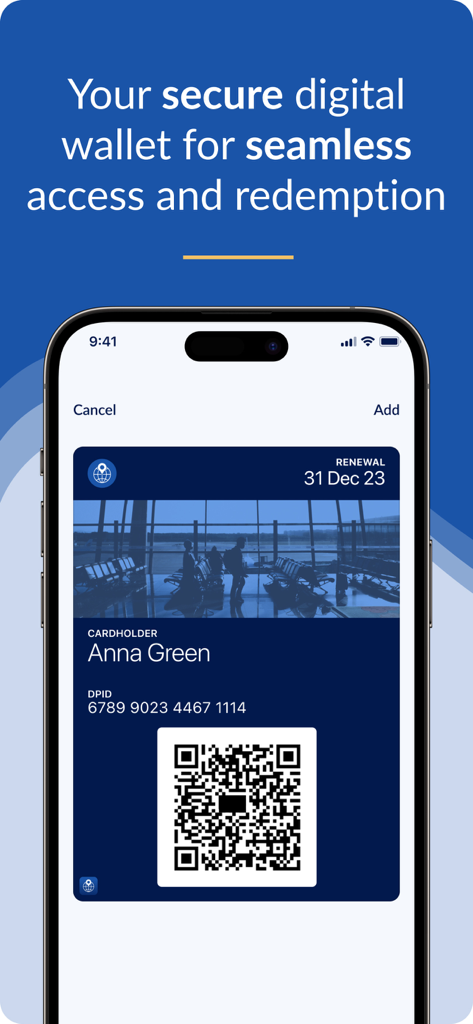 DragonPass Premier digital membership card with QR code for airport lounge access