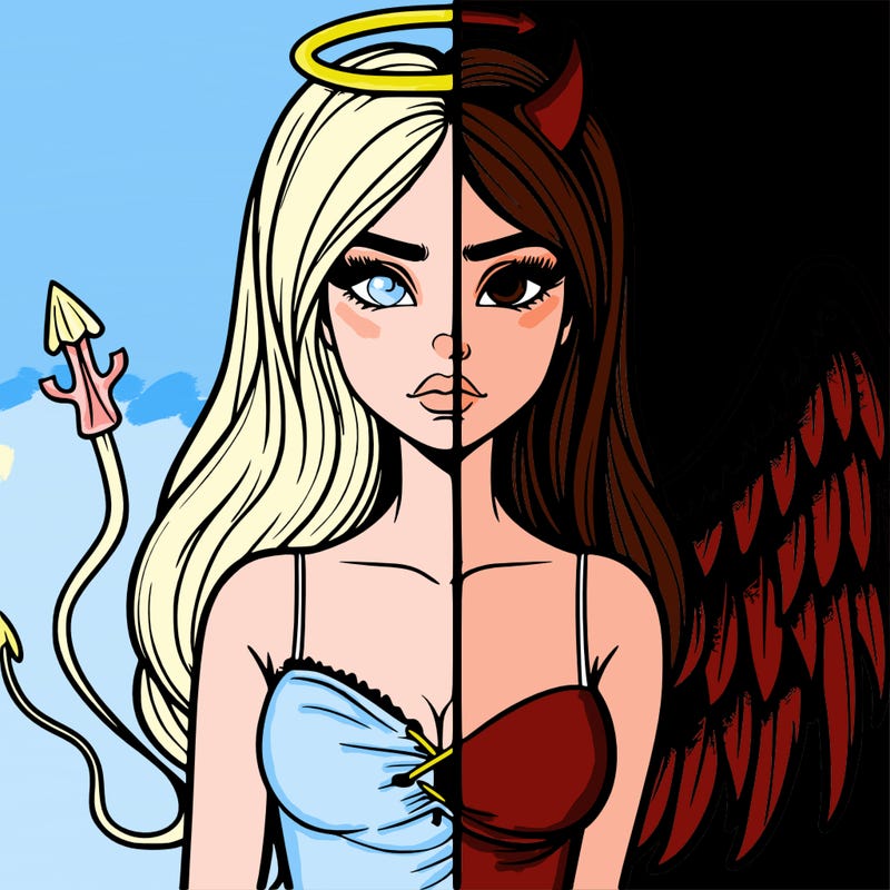 devil vs angel realistic girl