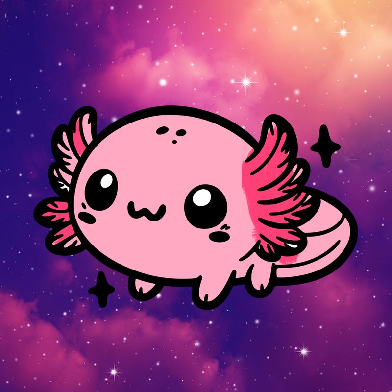 cute easy baby axolotl