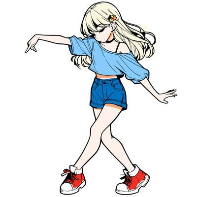 realistic girl danceing