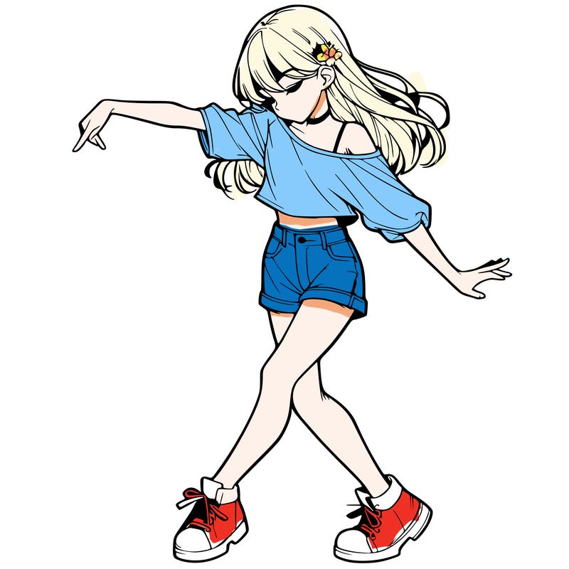 realistic girl danceing