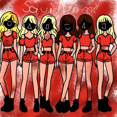 a group of girls wearing crop tops and shorts
