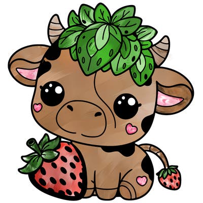 cute strawberry cow