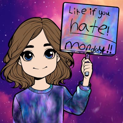 realistic girl holding up a sign