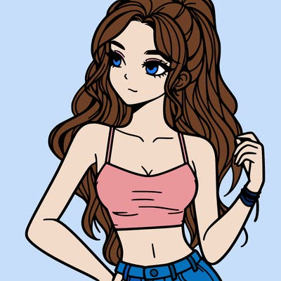 girl in crop top