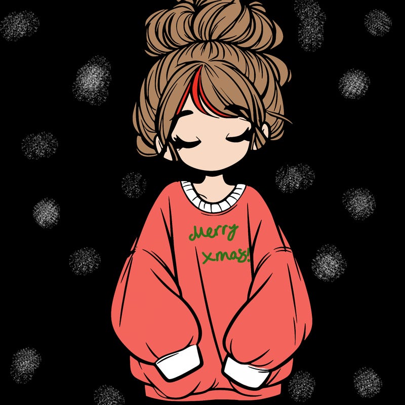 girl with baggy sweatshirt and messy bun