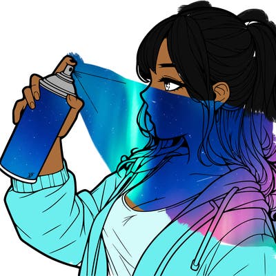 a realistic girl spray, painting