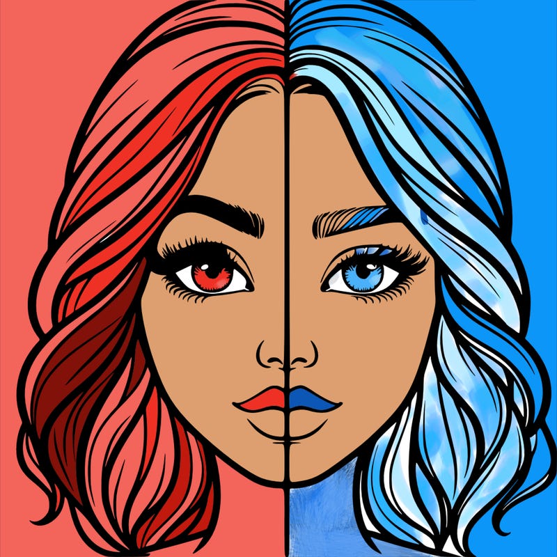 realistic girl split half