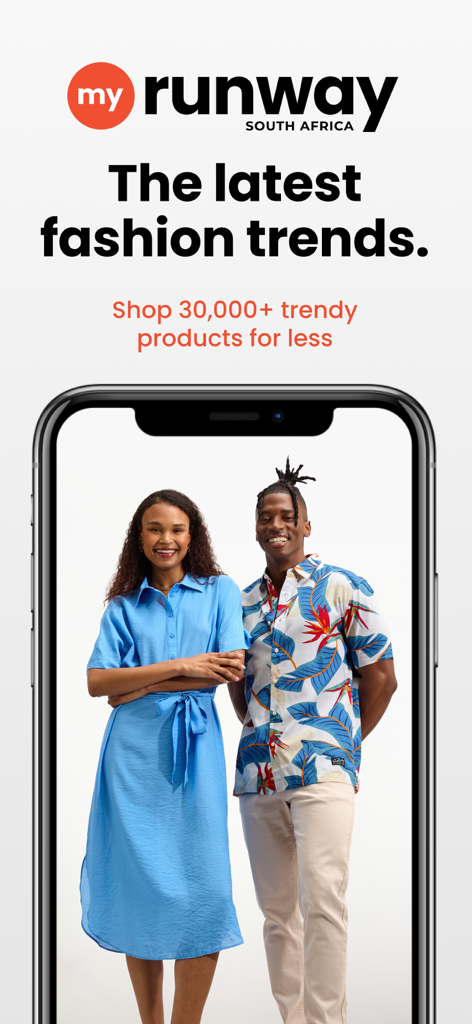MyRunway SA Fashion Shopping - MyRunway SA fashion shopping app displaying the latest trends on a smartphone.