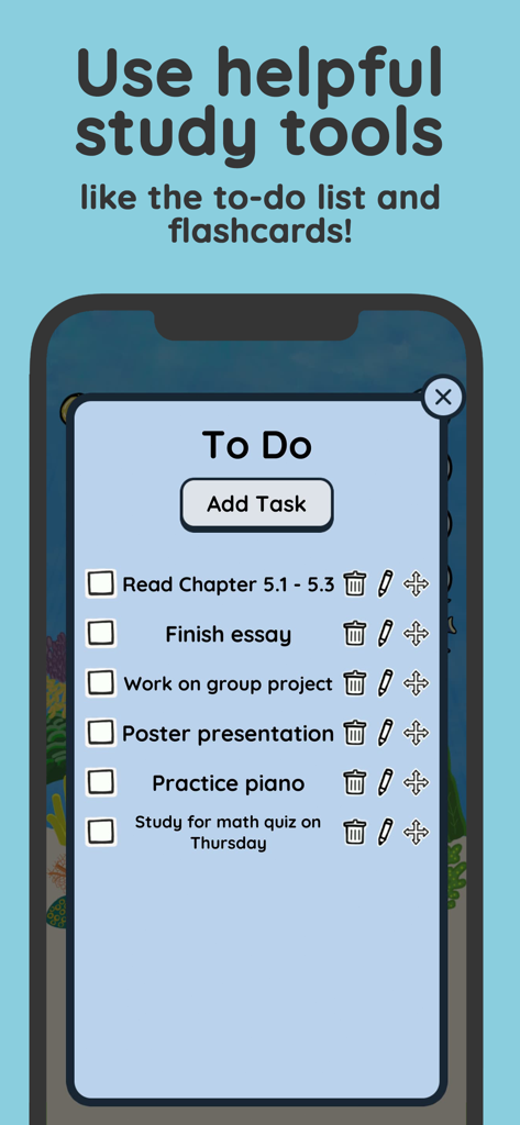 Study Bunny: Focus Timer - Interfaccia dell'app Study Bunny che mostra una lista di cose da fare con attività di studio accademiche e caselle di controllo