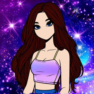 realistic girl that has long hair with a crop top