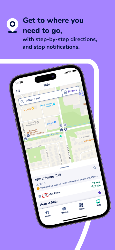 Umo Mobility - Interfaccia dell'app Umo Mobility che mostra il tracciamento dei trasporti in tempo reale e la mappa di navigazione