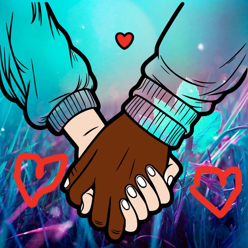 two holding hand one girl hand and one boy hand