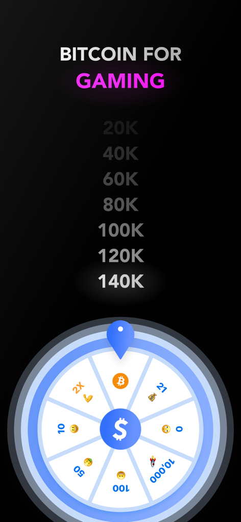 Bitcoin rewards prize wheel for gaming in sMiles app