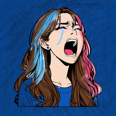 screaming realistic, girl