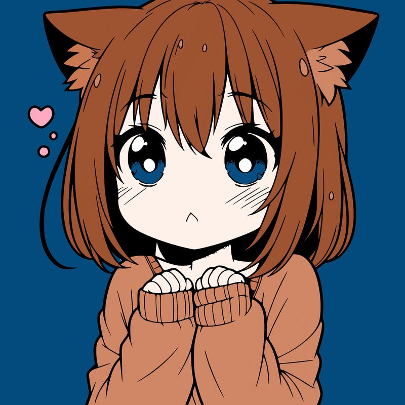 shy anime catgirl