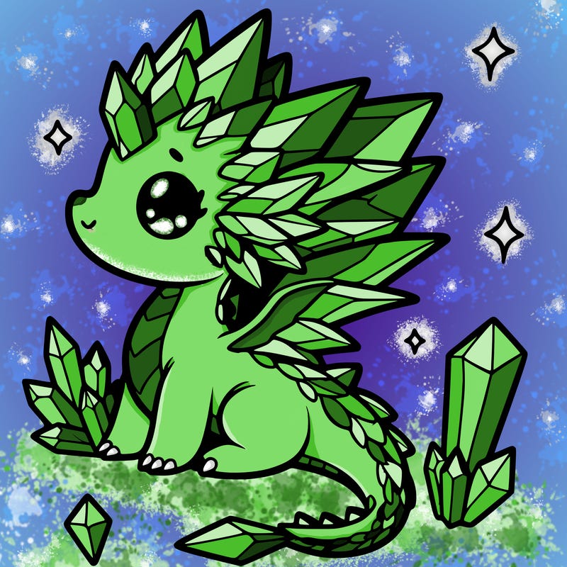 little cute crystal dragon